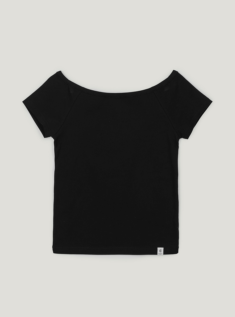 [TWEE:B] Velvo Basic Off-Shoulder Short-Sleeve Tee